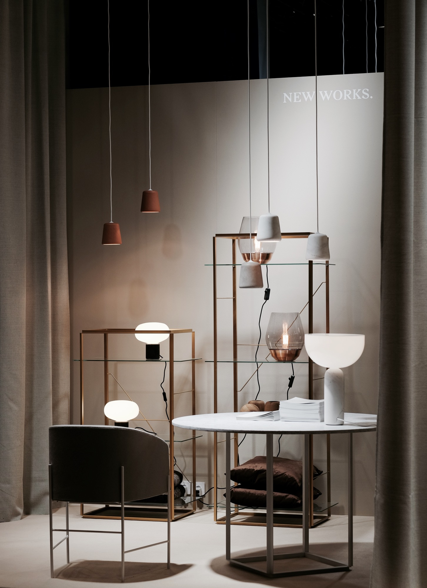 Karl-Johan Table lamp Tischleuchte New Works eiche/opal glas