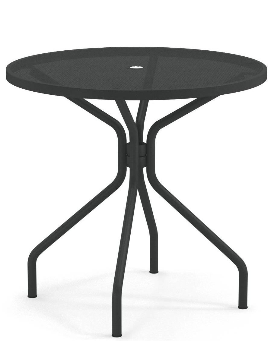 Schwarzer, runder Cambi Tisch von Emu für den Außenbereich mit filigranem Metallgestell.