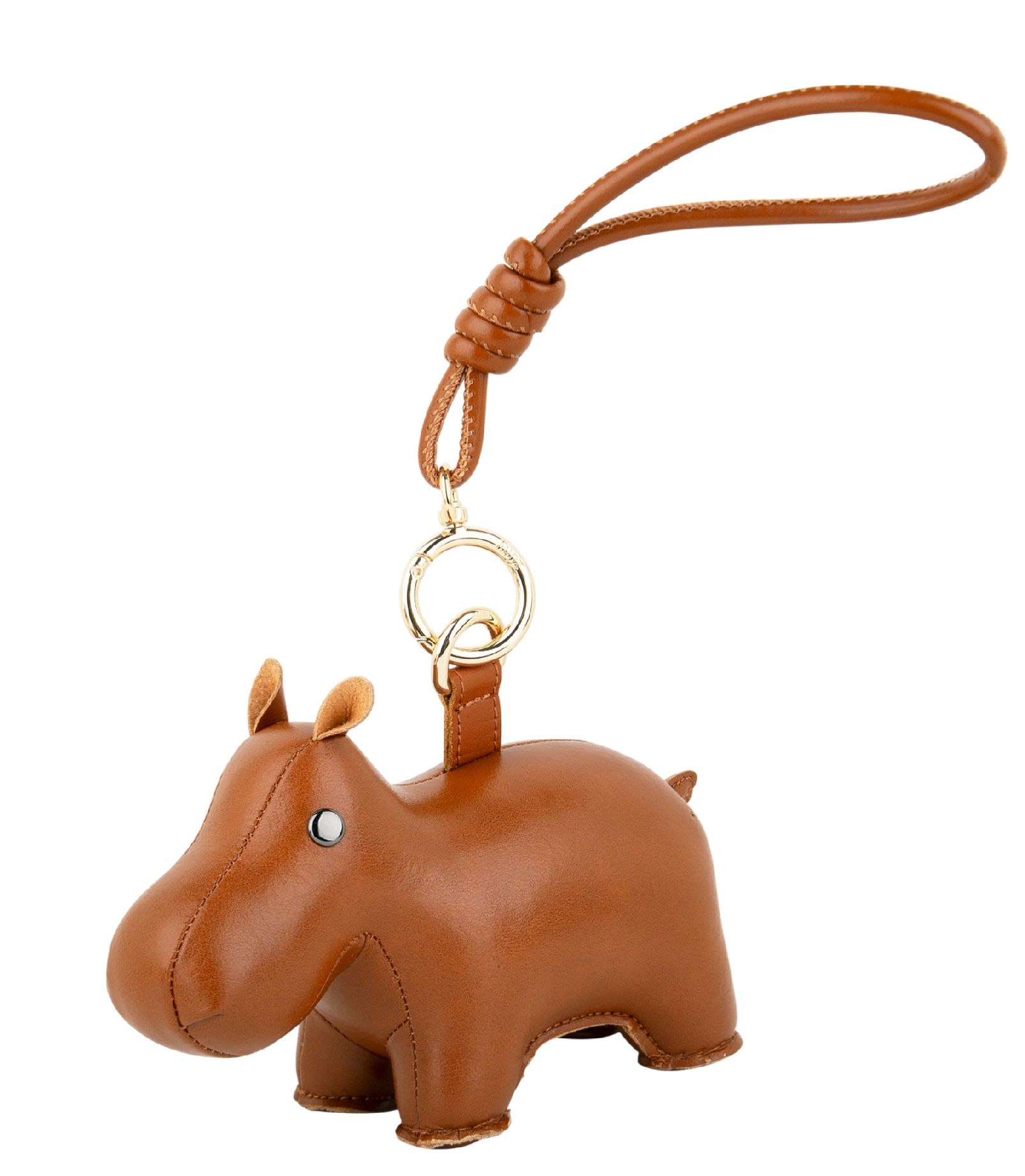 Bag Charm Taschenanhänger mit Riemen Hippo Tan Züny