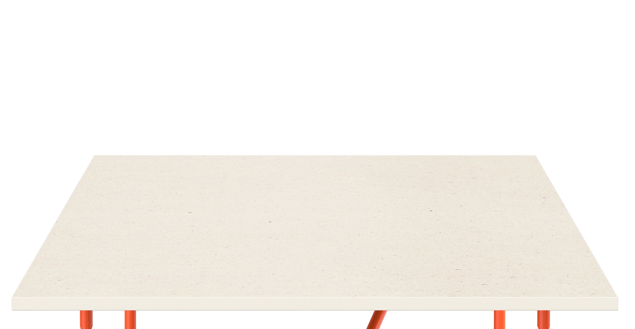 Detailansicht: Eiermann Tischplatte mit Kvadrat Bezug von Richard Lampert, modernes Design.