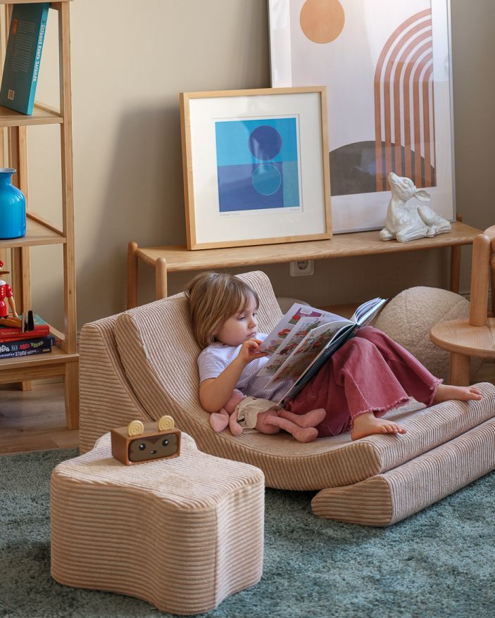 Mond Kindersessel Breitcord Brauner Zucker Wigiwama