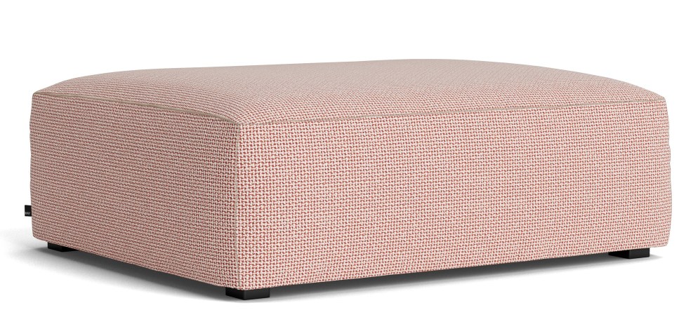 Mags Soft Ottoman S02 Small Hay Stoff Tartaglia Rot/Weiß mit Beige Naht