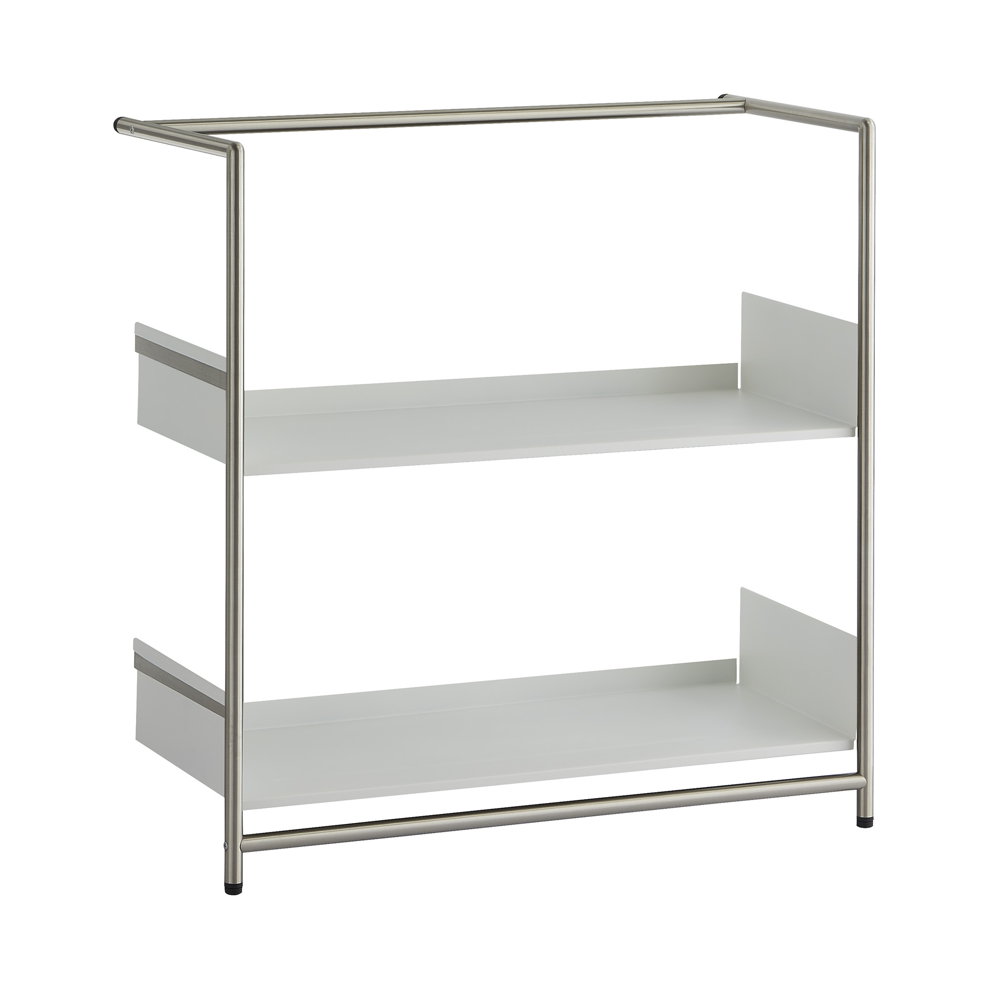 Pool 82 Anlehnregal / Schuhregal Mox Gestell chrom matt Tablaren weiß