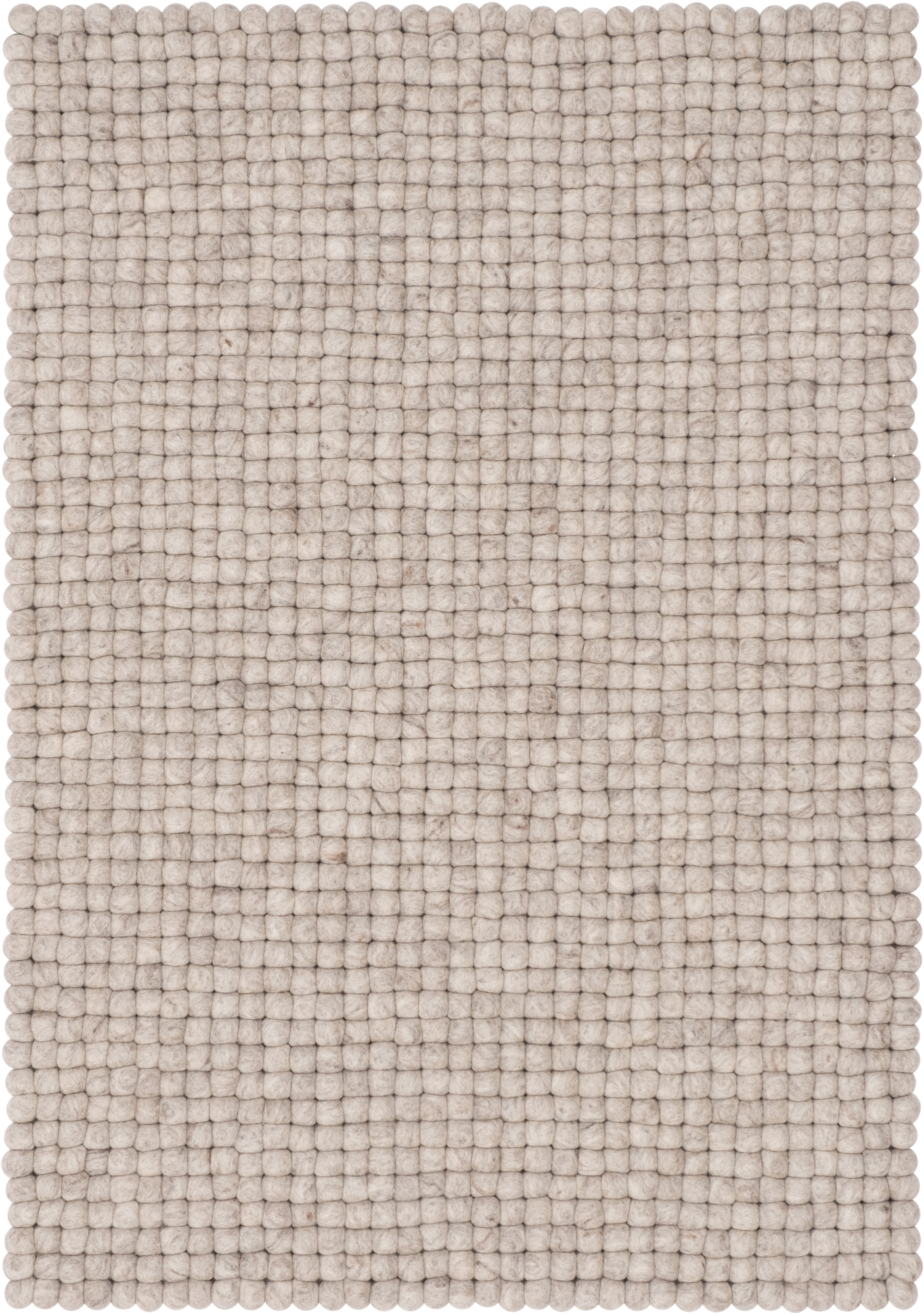 Detailansicht: Myfelt Bela Filzkugel Teppich, 120x170 cm, handgefertigt aus reiner Wolle.