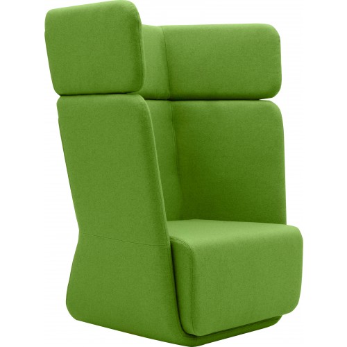 Grüner Basket Sessel High Softline mit hoher Rückenlehne und weicher Polsterung für Büro und Wohnzimmer.