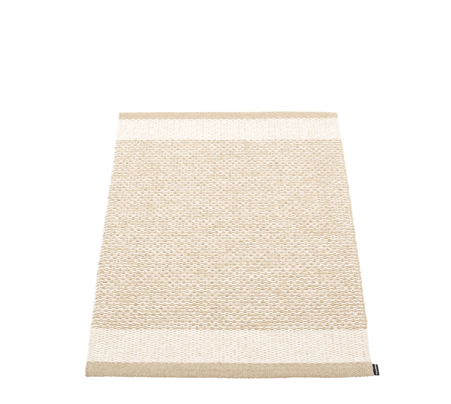 Beiger Pappelina Teppich "Edit" (60x85cm) mit Streifenmuster, ideal für Küche und Bad.