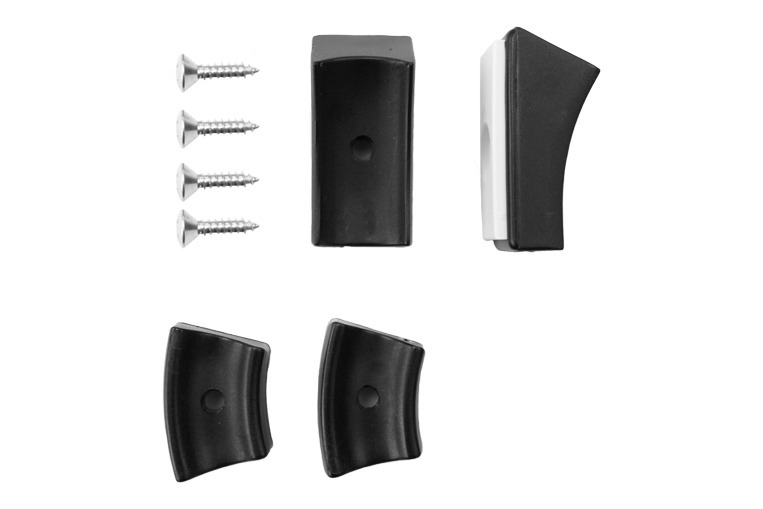 Schwarze Teflon Gleiter für Freischwinger Stühle, inklusive Schrauben, für Thonet und ähnliche Stuhlgestelle.