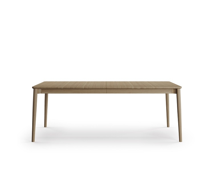 Northern Expand Esstisch 200 aus hellem Holz, nicht ausgezogen. Moderner Ausziehtisch für Esszimmer.