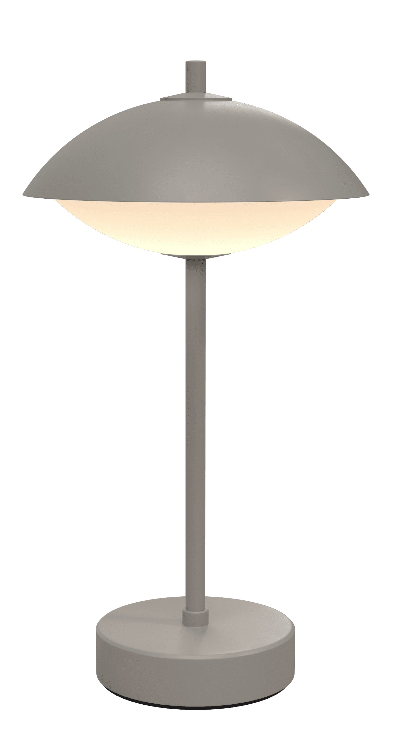 Graue Clam Tischleuchte von Fritz Hansen: Tragbare Akkuleuchte für den Innen- und Außenbereich.