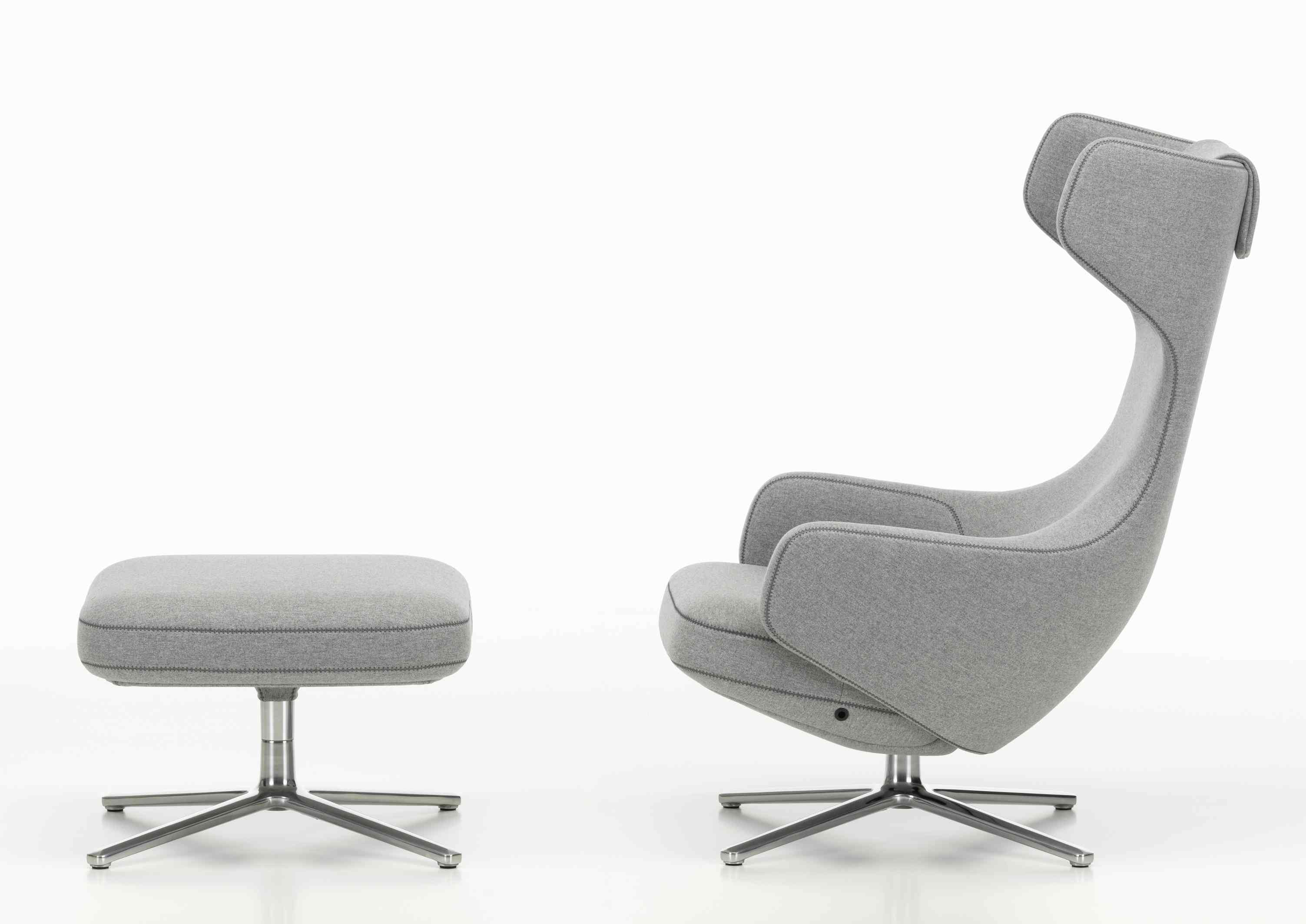 Grand Repos Sessel  + Ottoman Vitra Poliert  Cosy Kieselstein
