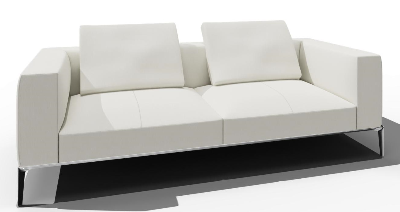 Jaan Living 3 Sitzer Sofa mit 2 Rückenkissen Vorzugskombination Walter Knoll Leder Safari Chalk
