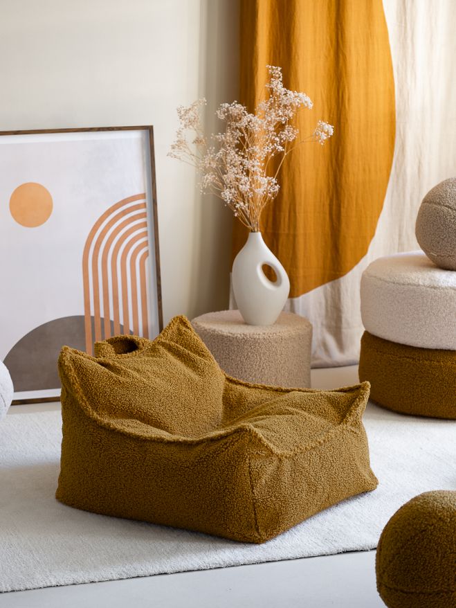 Kindersitzsack Sessel Teddystoff Ahorn Wigiwama