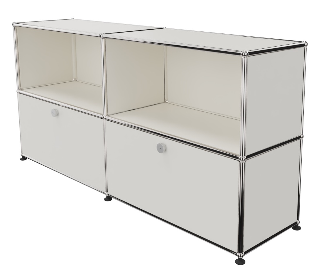 USM Haller Sideboard 2 Offen / 2 Klappen Reinweiß - FAST DELIVERY