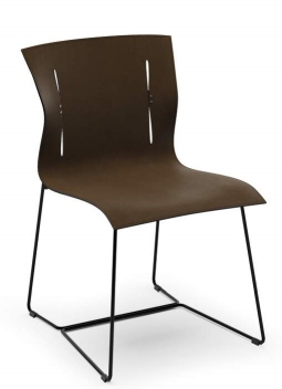 Brauner Cuoio Stuhl von Walter Knoll mit schwarzem Metallgestell. Moderner Designstuhl für Esszimmer und Büro.