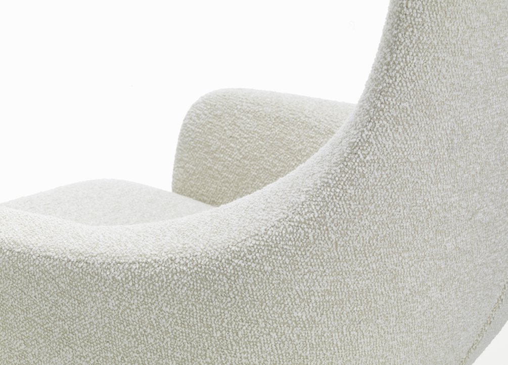 Grand Repos Sessel  + Ottoman Vitra Poliert Nubia Elfenbein / Perle