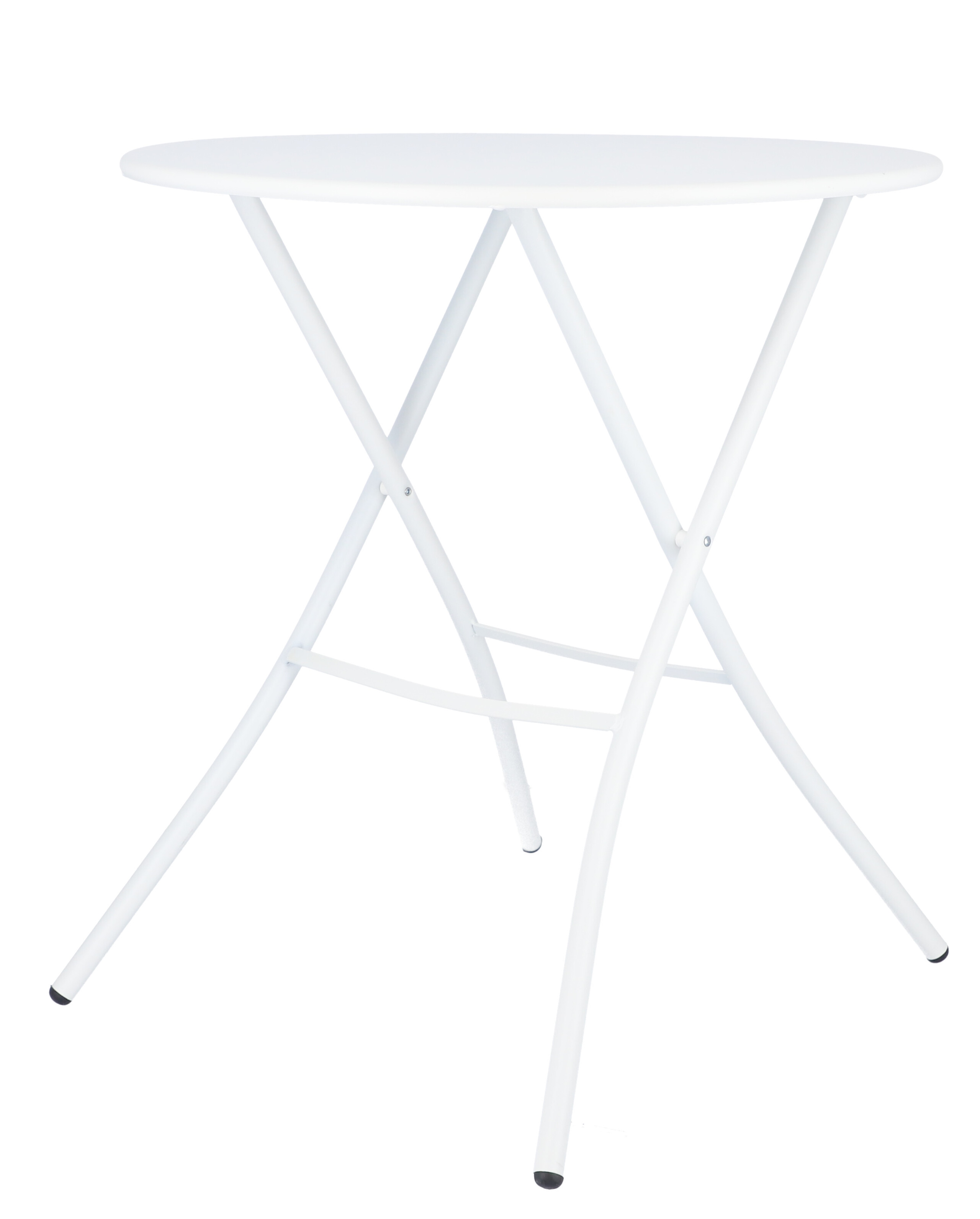 Weißer Fiam Klapptisch von Jan Kurtz, runder Gartentisch für den Außenbereich, Ø 67 cm.