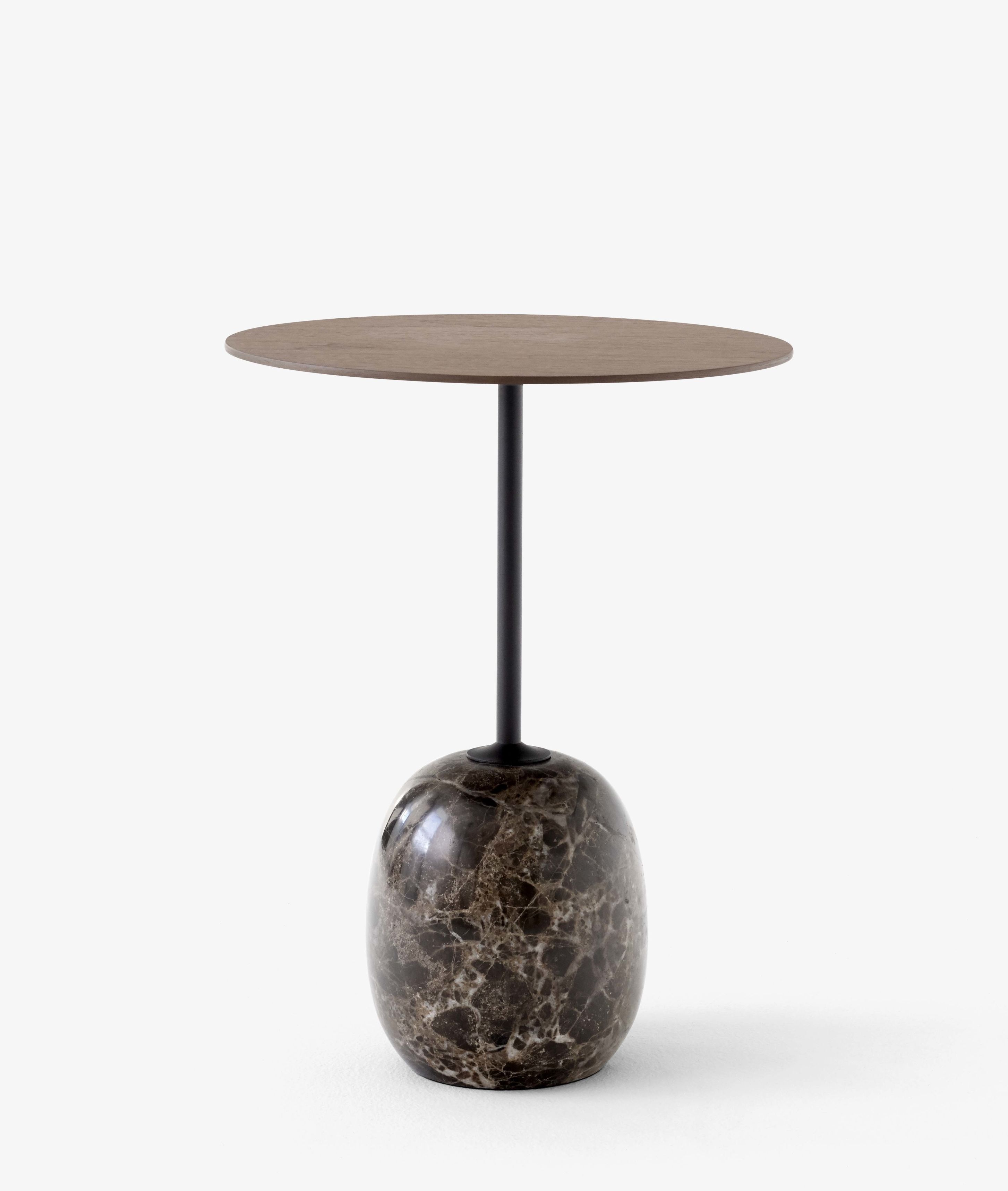 Lato LN8 / LN9 Beistelltisch mit Holzplatte AndTradition Nussbaum - Marmor Emparador