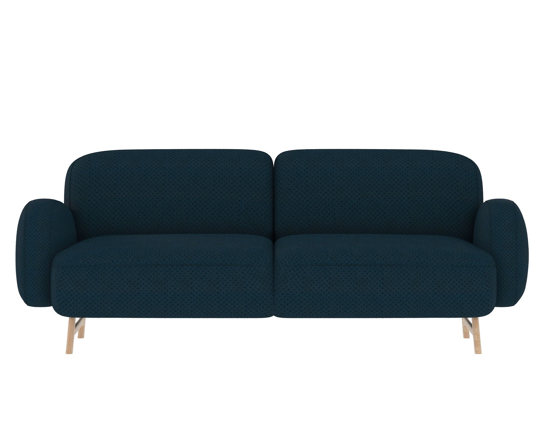 Auguste Sofa von Hartô, dunkelblaues 3-Sitzer Sofa mit Holzfüßen, modernes Design für Wohnzimmer.