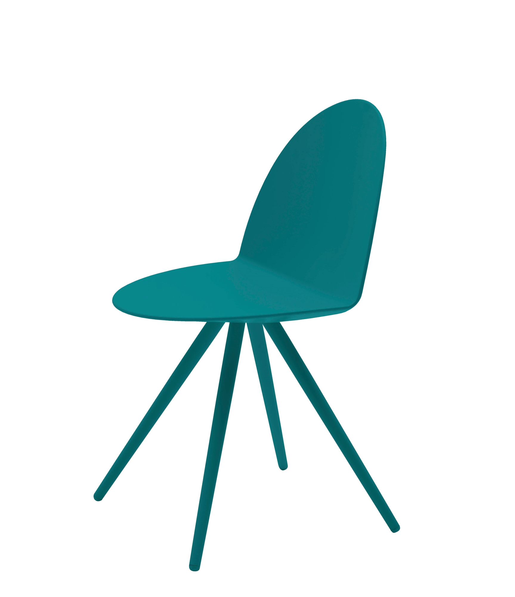 Blauer Camel Stuhl von Segis mit drei Beinen, moderner Designstuhl für Esszimmer.