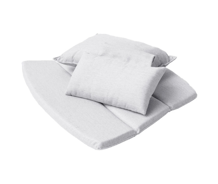 Breeze Kissensatz hellgrau für Cane-Line Outdoor Highbacksessel: Sitzkissen, Rückenkissen und Dekokissen.