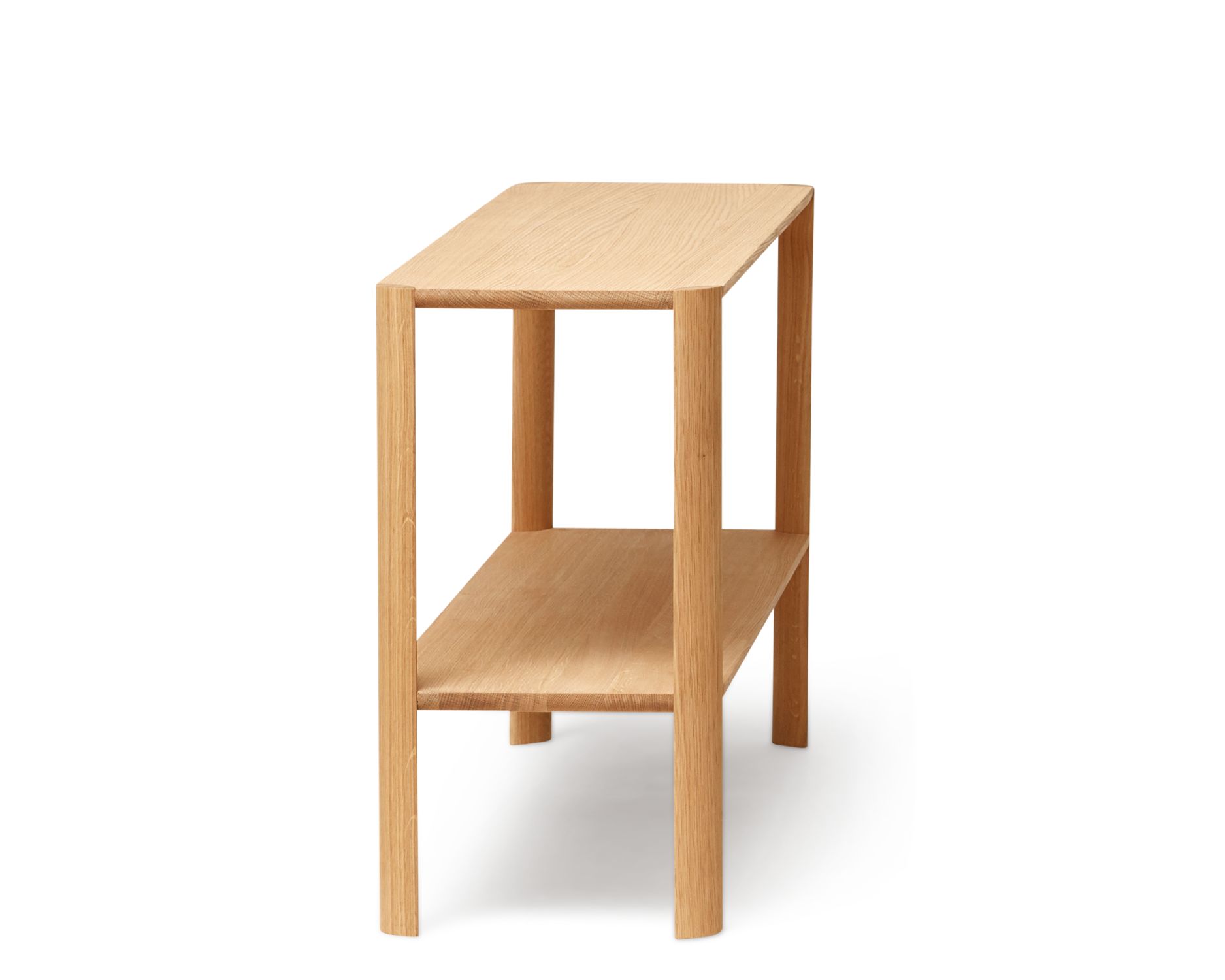 Leaf Regal aus Eiche geölt von Form & Refine mit zwei Ablageflächen.