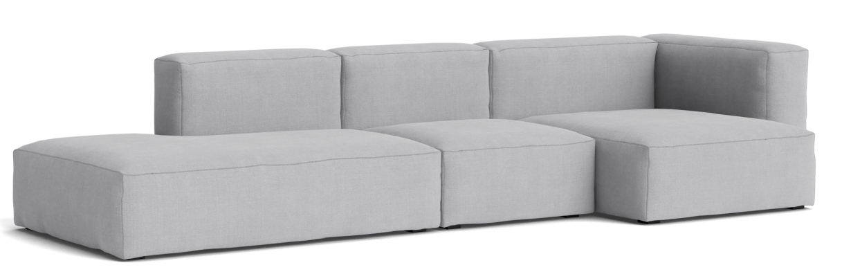 Helles Mags Soft Sofa, 3-Sitzer mit Armlehne rechts von Hay, modernes modulares Design.