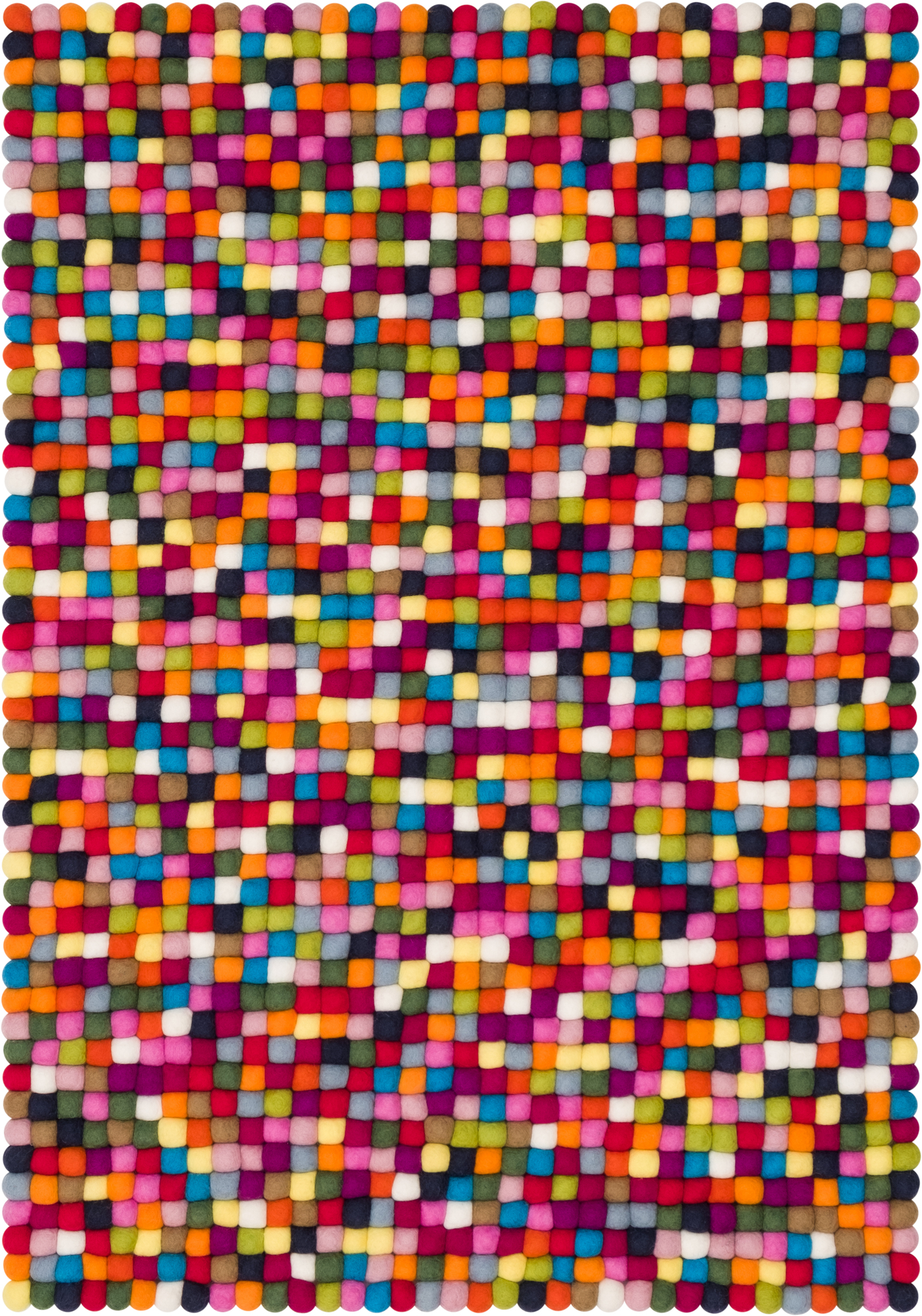 Myfelt Filzkugel Teppich 140x200 cm: Bunter Teppich aus vielen kleinen Filzkugeln.