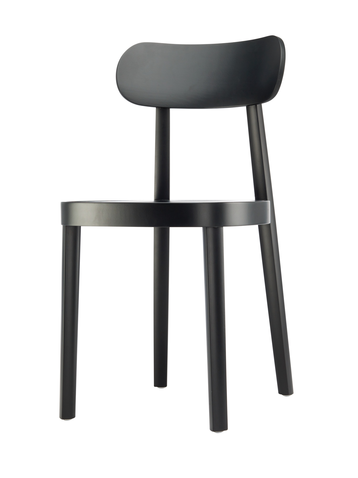 Schwarzer Holzstuhl 118 M von Thonet: Moderner Stuhl mit Rückenlehne für Esszimmer und Wohnbereich.