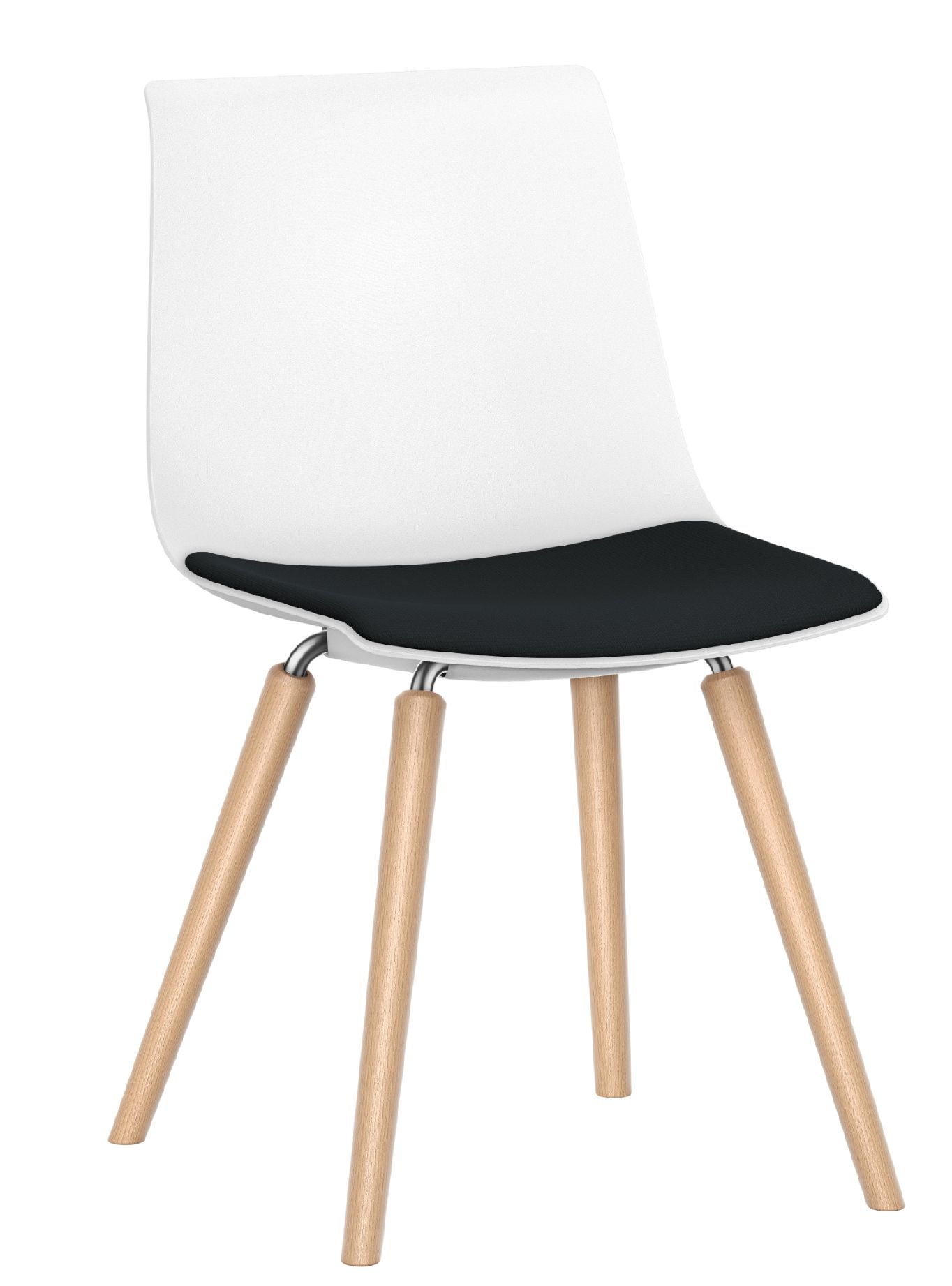 Shuffleis Besucherstuhl Vierfuß Holz mit Sitzpolster Interstuhl