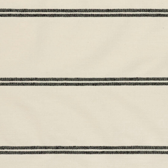 Detailaufnahme des Stoffes vom Mass Tagesbett Ohio Black mit schwarzen Streifen.