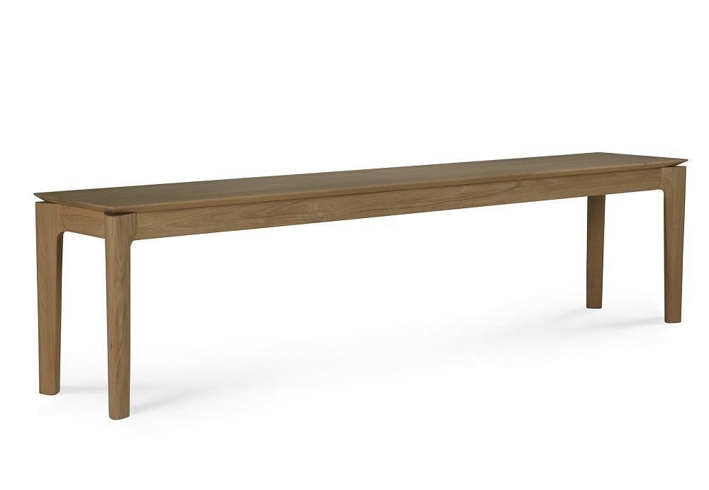 Bok Bank von Ethnicraft, 186 cm breit, aus massivem Teakholz, für Esszimmer und Küche.