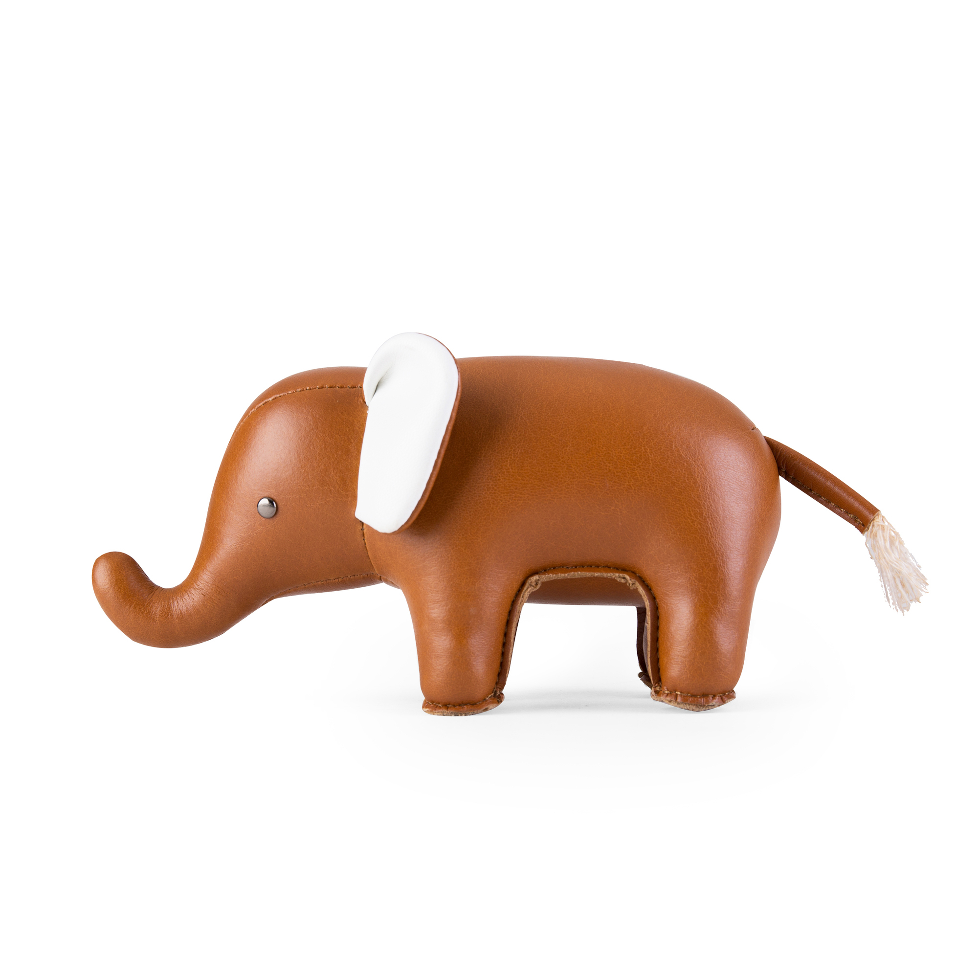 Briefbeschwerer Classic Elefant von Züny in Tan/Weiß, ein dekoratives Accessoire für Schreibtisch und Büro.