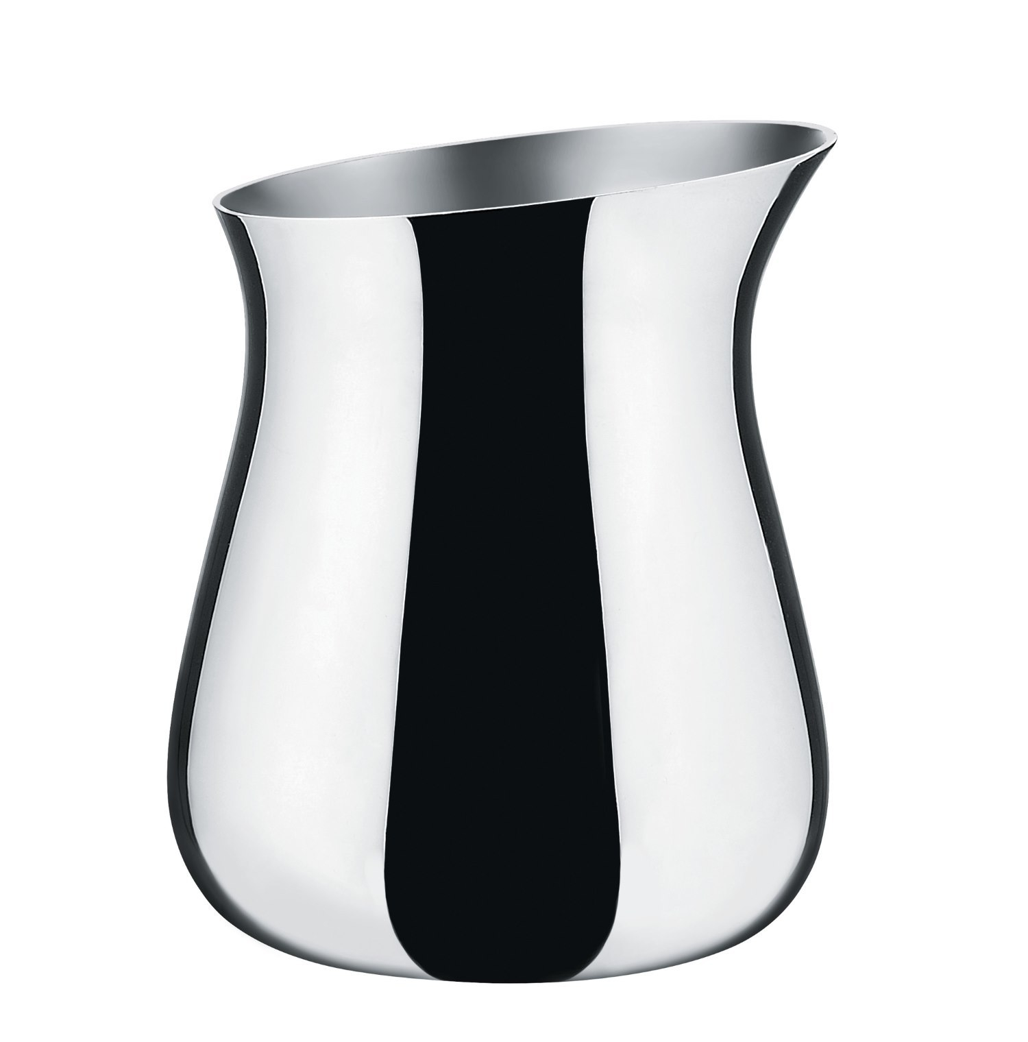 NF02 Rahmkännchen Cha Alessi aus poliertem Edelstahl, elegante Milchkanne für Kaffee und Tee.