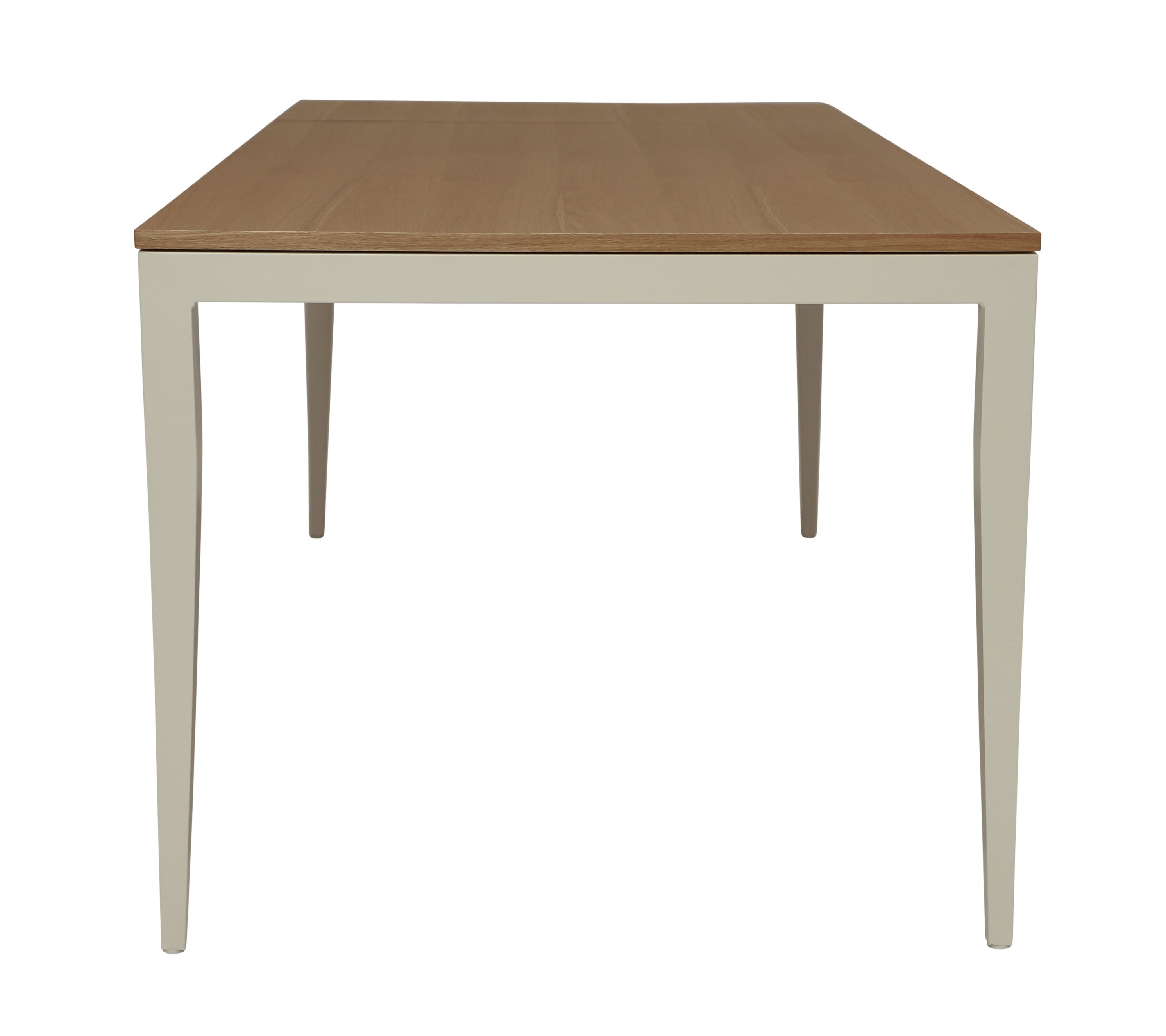 Jupiter Ausziehtisch von Jan Kurtz, Esstisch mit Holzplatte und hellem Gestell.