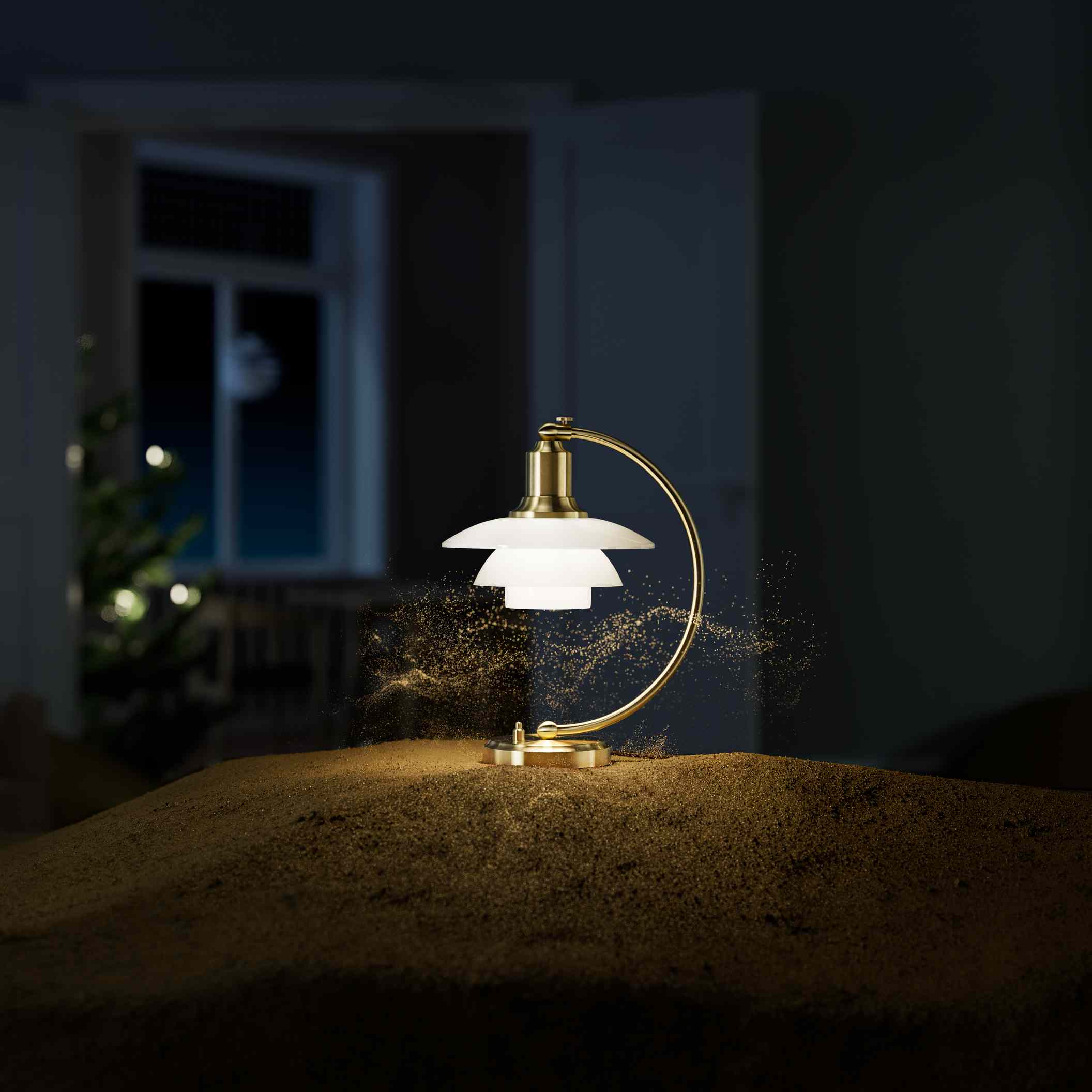 PH 2/2 Luna Tischleuchte Messing / Opal Glas Louis Poulsen LIMITED EDITION