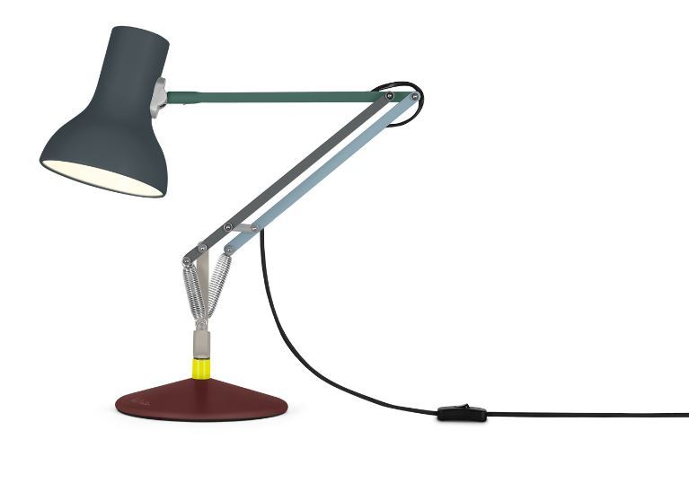 Anglepoise Type 75 Mini Paul Smith Edition 4 Tischleuchte mit mehrfarbigem Design und verstellbarem Lampenarm.