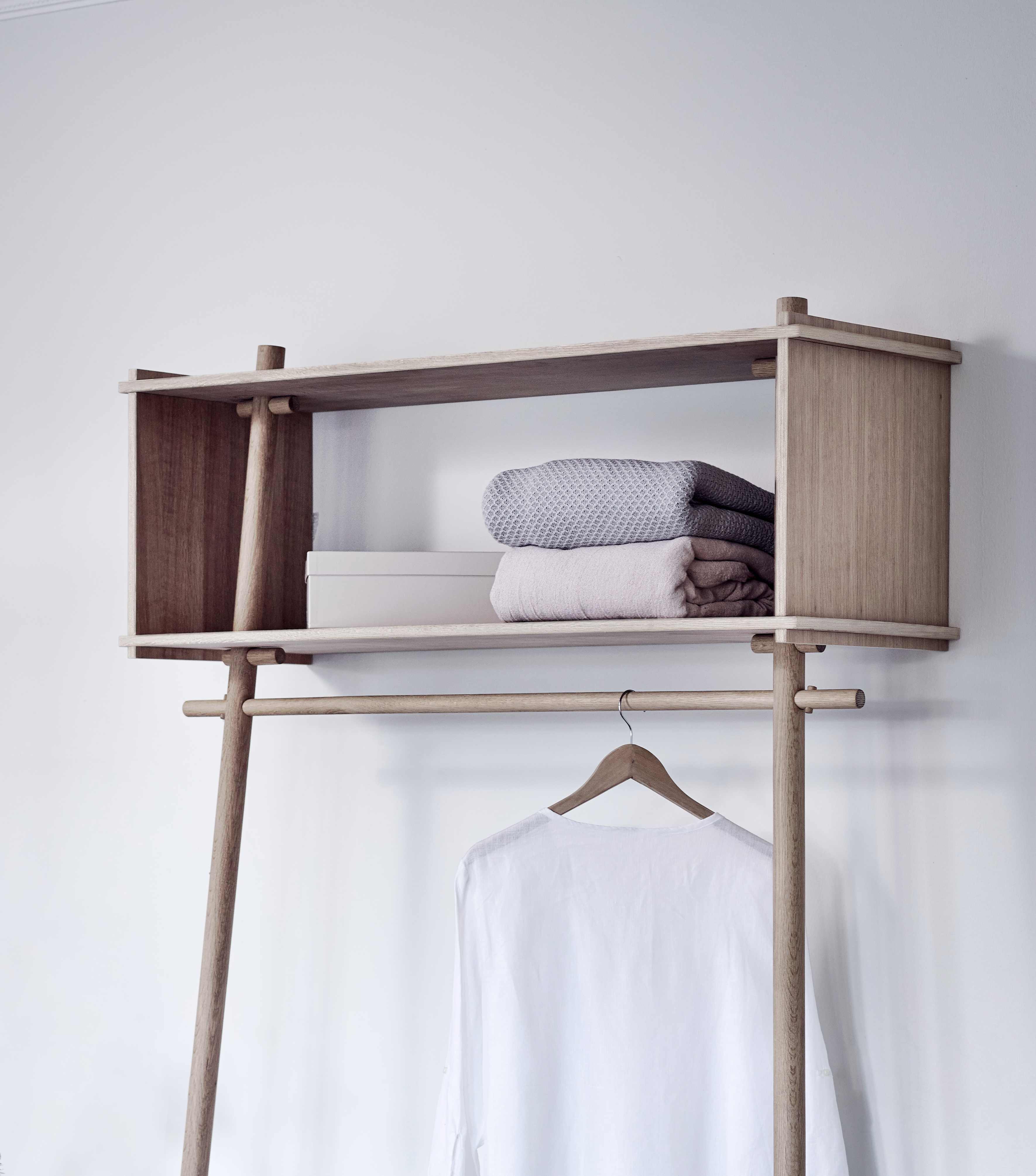 Töjbox Anlehngarderobe Woud Bx80 cm Eiche schwarz