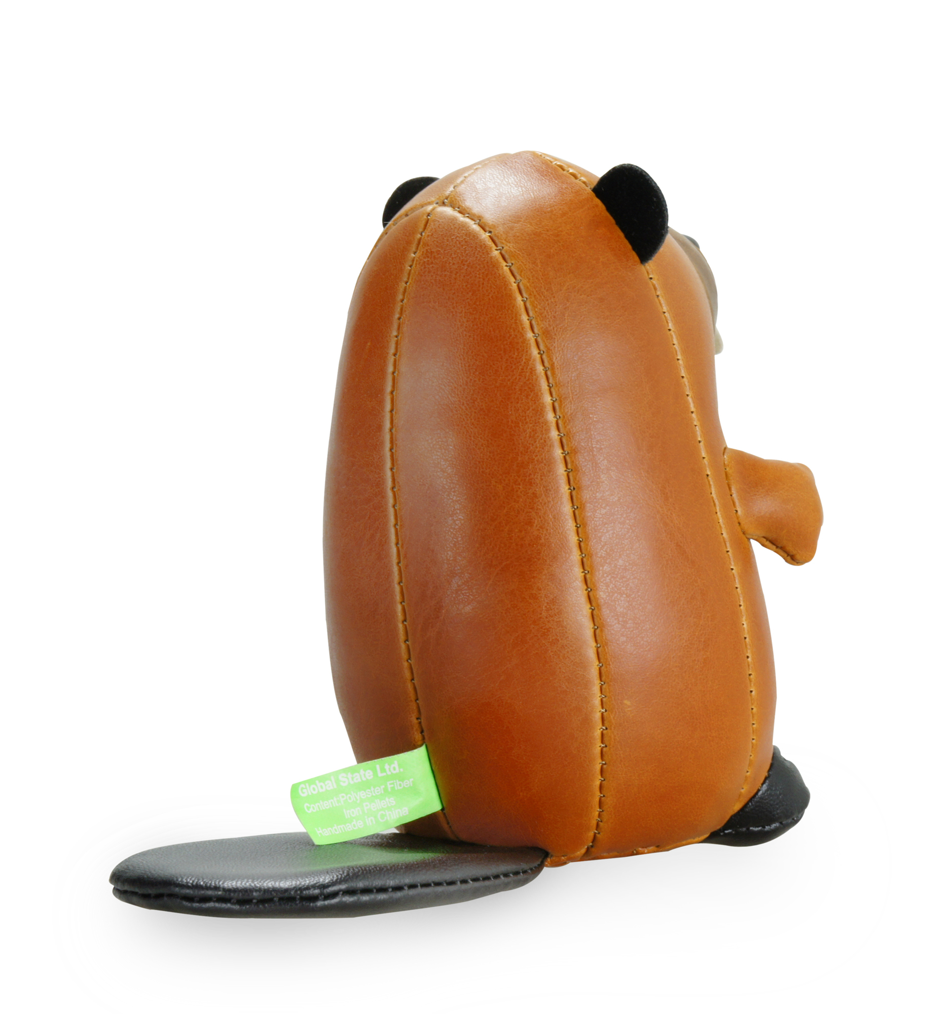 Briefbeschwerer Classic Biber von Züny: Tan-brauner Deko-Biber aus Kunstleder, ideal als Schreibtischaccessoire.