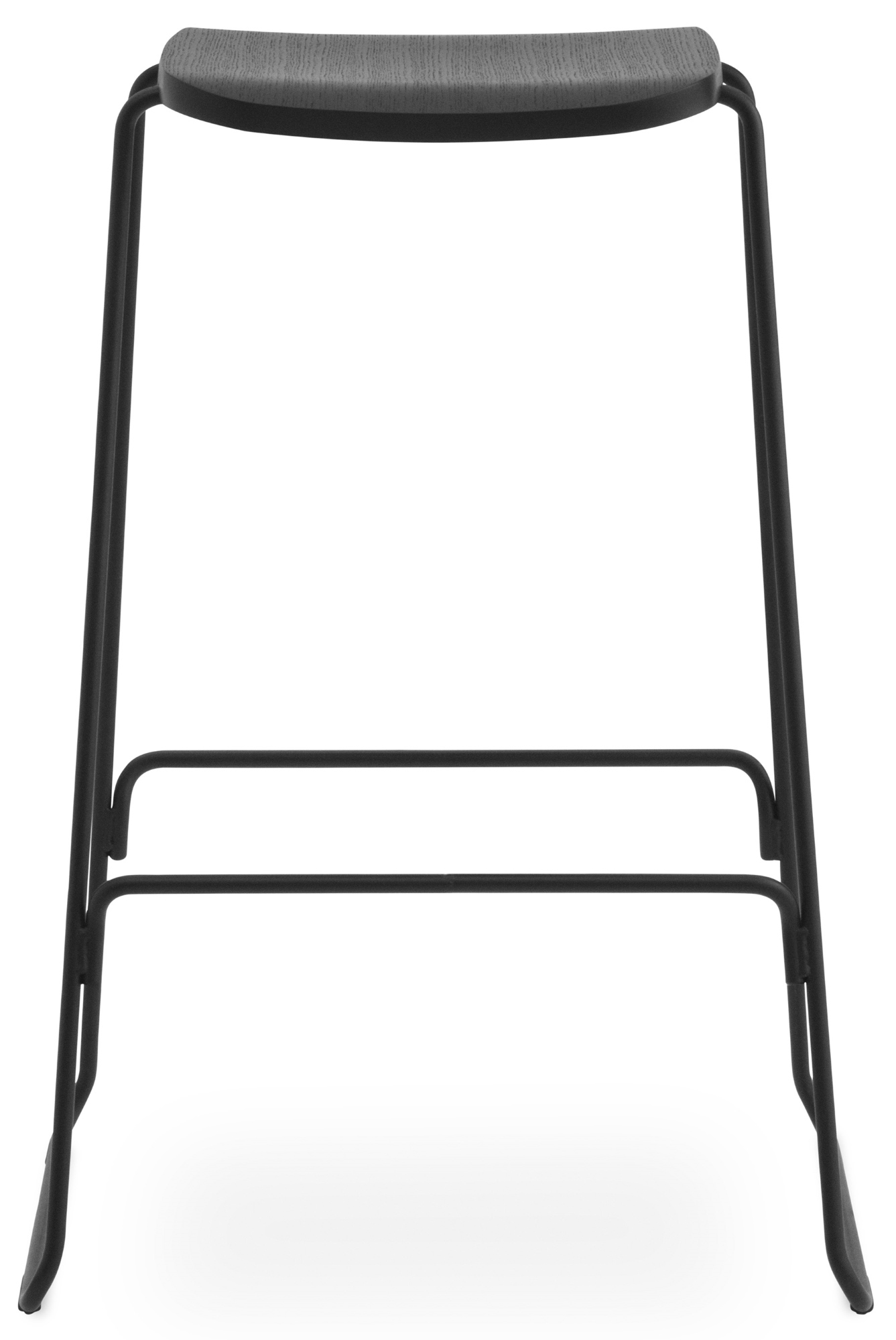 Just Barstool Barhocker Normann Copenhagen-schwarz/schwarz-mit Lehne, 65 cm