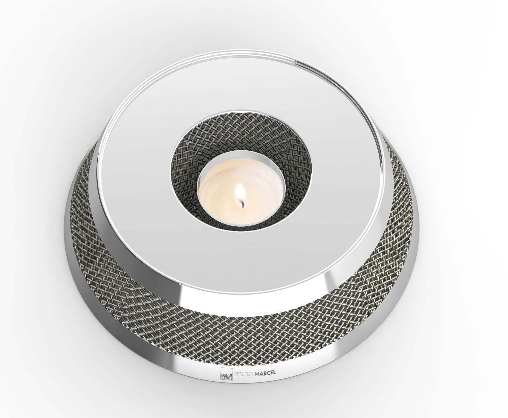 Marcel Stövchen: Edelstahl Stövchen im Bauhaus Stil mit Teelicht für warme Getränke.