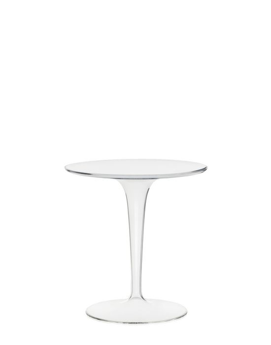 Weißer TipTop Beistelltisch von Kartell, moderner runder Tisch für Wohnzimmer und Schlafzimmer.