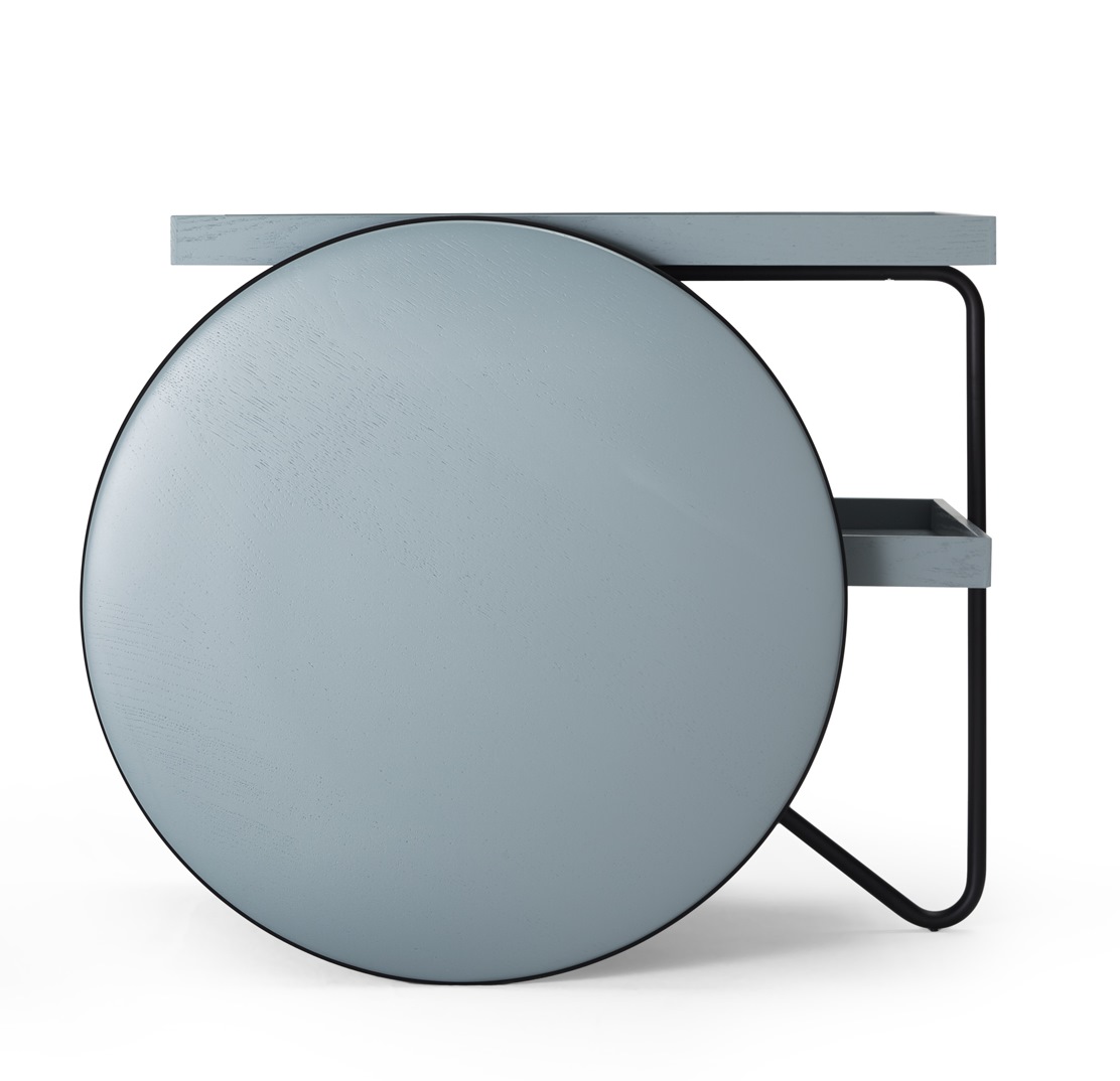 Schwarz lackiert / Eiche graugrün lackiert