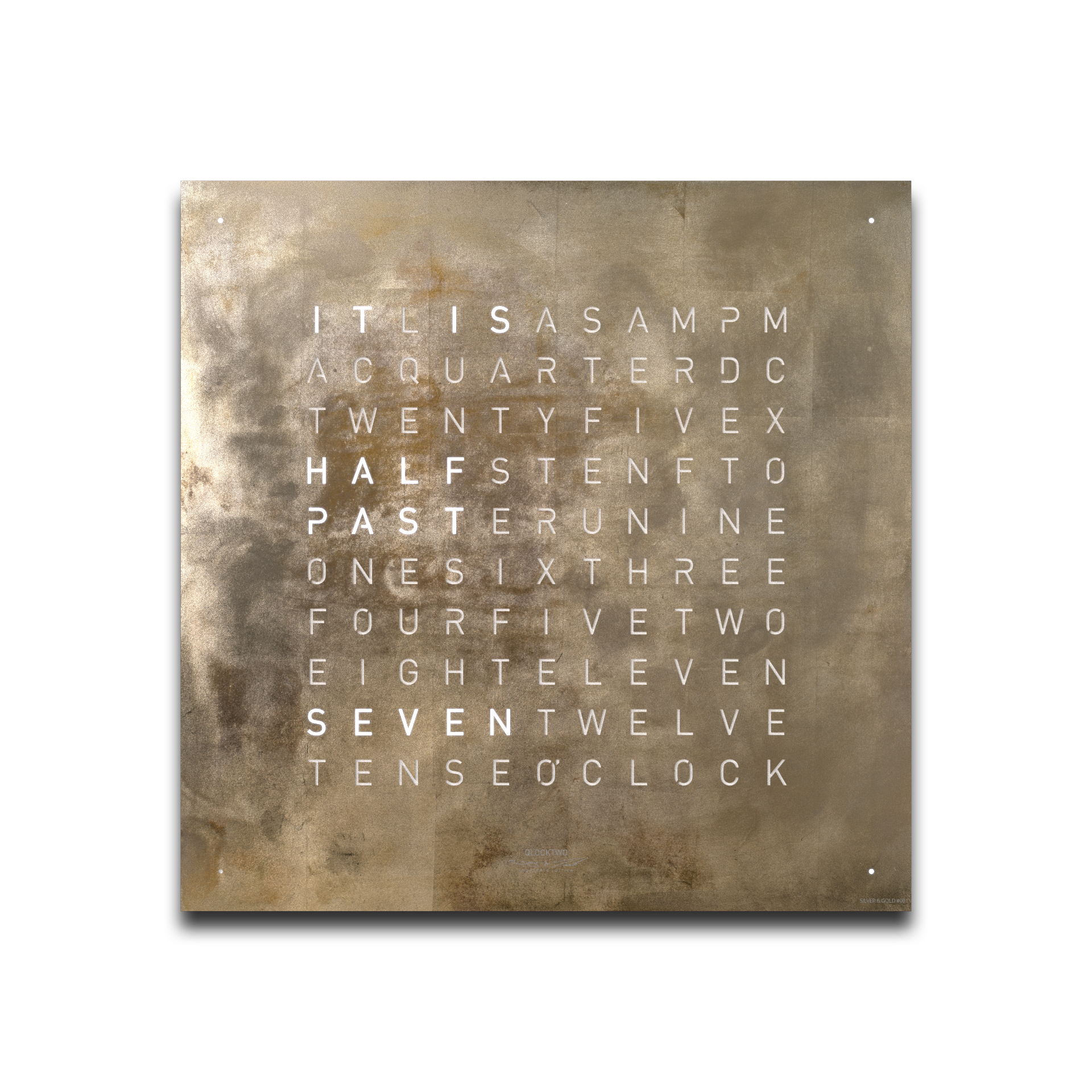 Frontcover für Earth 45 Wanduhr / Zeitobjekt Englisch QLOCKTWO