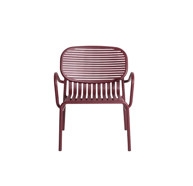 Week-End Garden Armchair Sessel von Petite Friture in Burgundy, moderner Outdoor Sessel aus Metall.