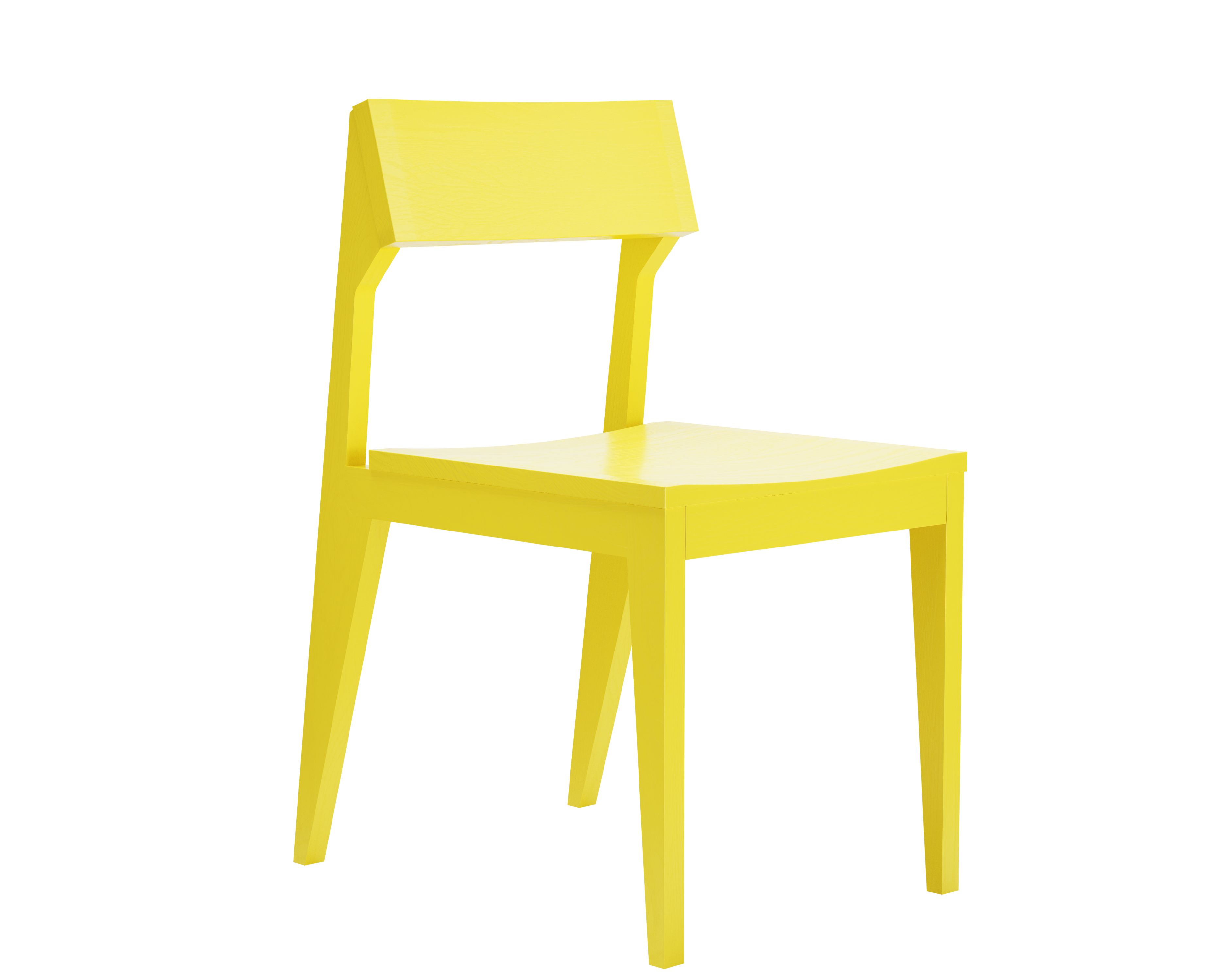 SCHULZ Stuhl Schwefelgelb / Kunststoffgleiter OUT