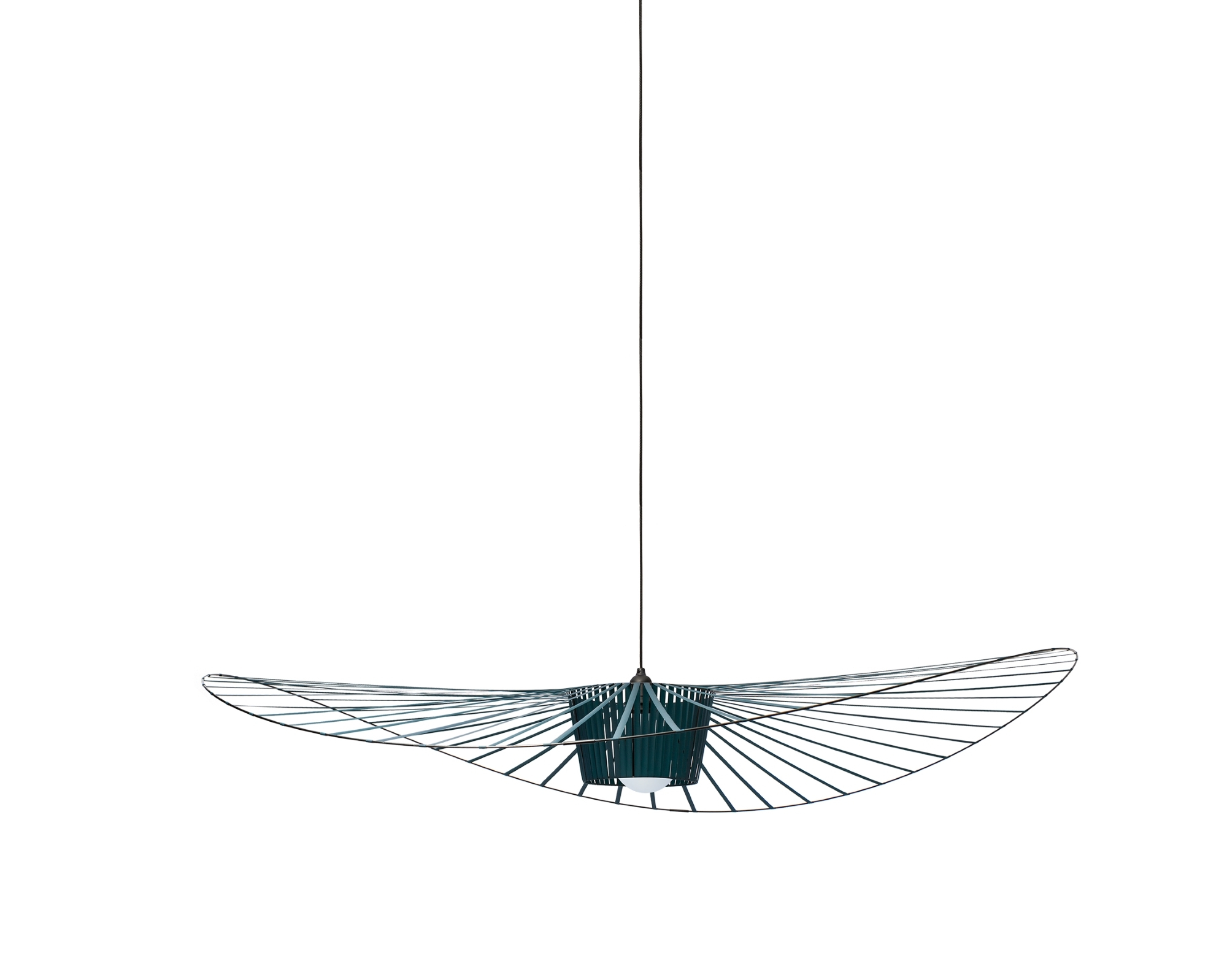 Vertigo Pendelleuchte Medium Grün von Petite Friture, modernes Design mit filigranem Lampenschirm.