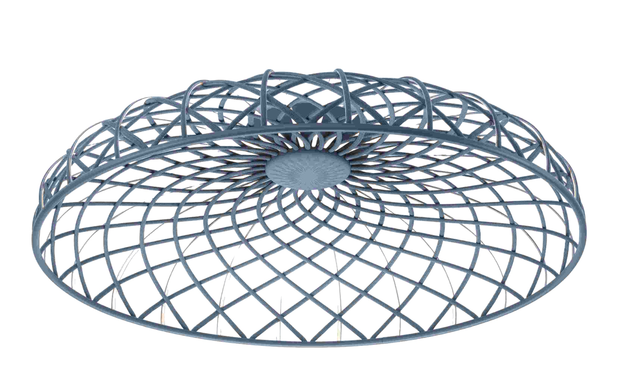 Skynest Deckenleuchte: Moderne Pendelleuchte mit filigranem, blauem Drahtgeflecht für Wohnzimmer und Esszimmer.