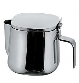 Edelstahl Teekanne A402/90 von Alessi, Serie A400. Moderne Teekanne mit Griff und Deckel.