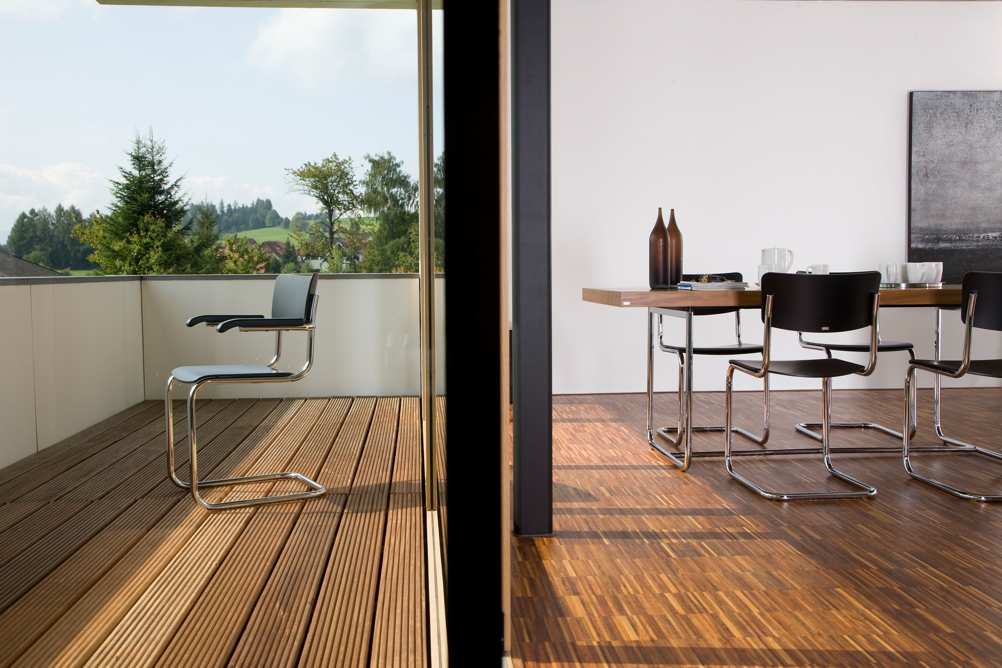 S 43 Stahlrohr Klassiker Freischwinger SCHWARZ - CHROM Thonet EINZELSTÜCK