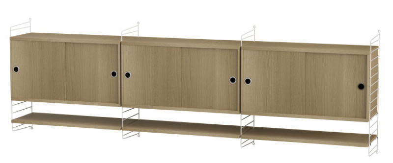 String Wohnzimmer Wand Regalsystem E String Furniture Eiche - Weiss